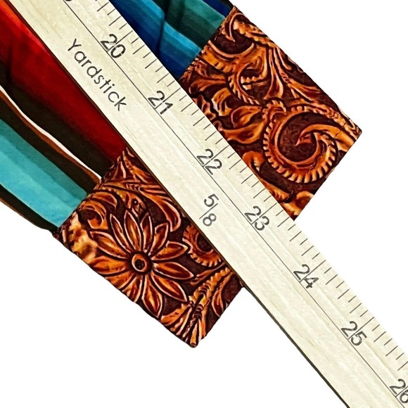 NWT $79 Lucky & Blessed L&B Blouse Size Small Southwestern Turquoise Serape Snap - Picture 10 of 16